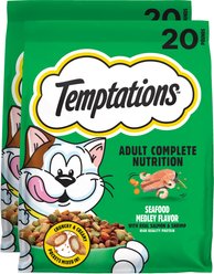 Temptations Adult Seafood Medley Flavor Dry Cat Food, 40-lb bundle