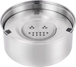 Newget Anti-Splash & Floating Platform No Spill Stainless Steel Slow Drinking Feeder Bowl Dog Waterer Dispenser, Medium