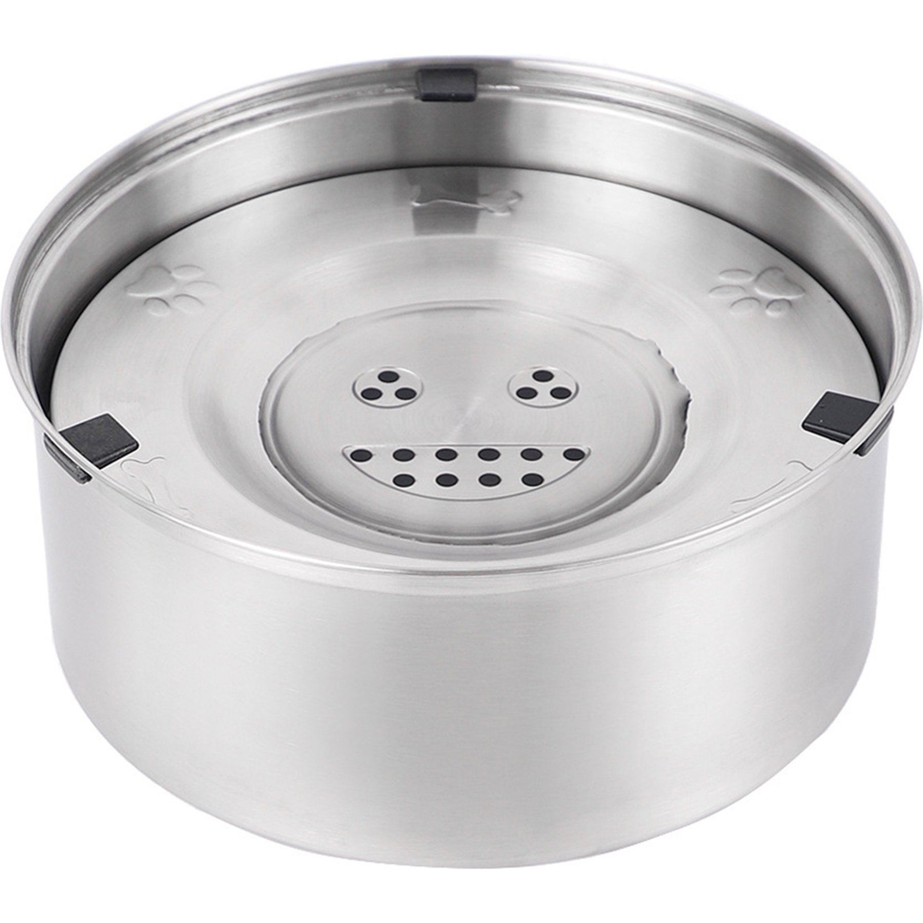 Newget Anti-Splash & Floating Platform No Spill Stainless Steel Slow Drinking Feeder Bowl Dog Waterer Dispenser, Medium