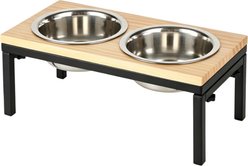 Newget Neck Support Food & Water Stainless Steel Dog & Cat Elevated Double Bowl Feeder with Stand, Medium