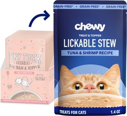 Chewy Made Lickables Stew Tuna & Shrimp Recipe Cat Treat & Topper (FORMERLY TINY TIGER), 1.4-oz pouch, case of 12