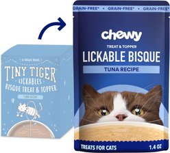 Chewy Made Lickables Bisque Tuna Recipe Cat Treat & Topper (FORMERLY TINY TIGER), 1.4-oz pouch, case of 12