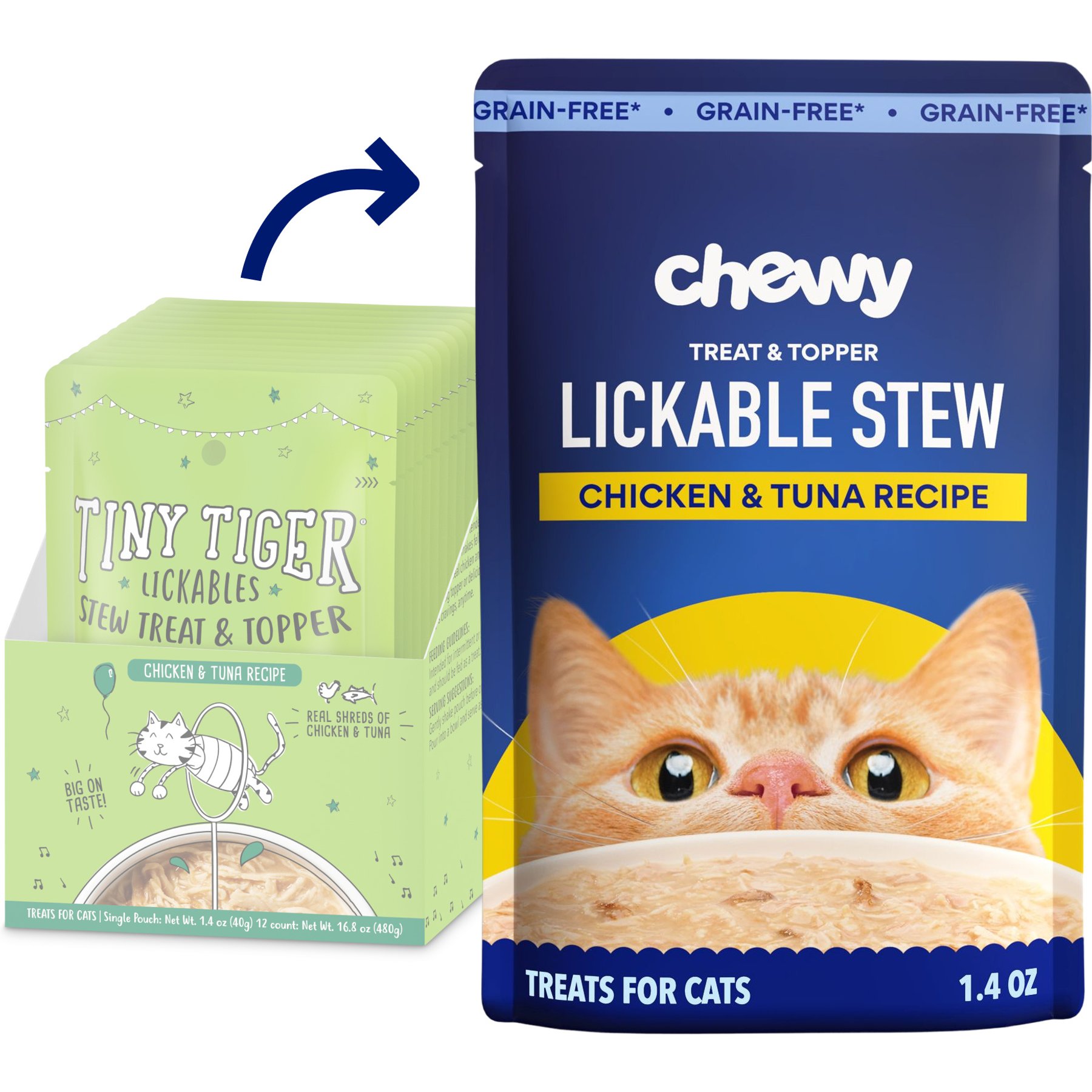 Chewy Made Lickables Stew Chicken & Tuna Recipe Cat Treat & Topper (FORMERLY TINY TIGER), 1.4-oz pouch, bundle of 24