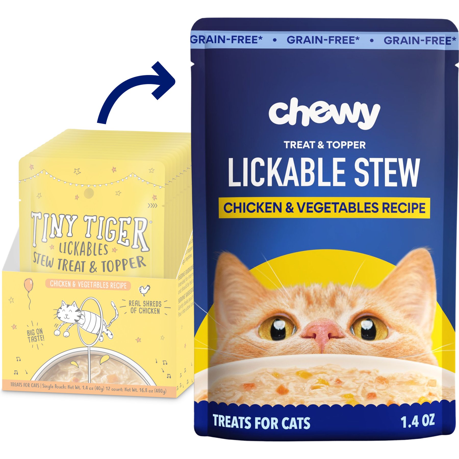 Chewy Made Lickables Stew Chicken & Veggies Recipe Cat Treat & Topper (FORMERLY TINY TIGER), 1.4-oz pouch, bundle of 24