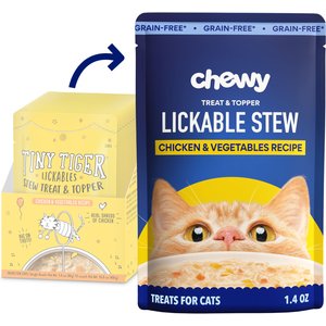 Chewy Made Lickables Stew Chicken & Veggies Recipe Cat Treat & Topper (FORMERLY TINY TIGER), 1.4-oz pouch, case of 12