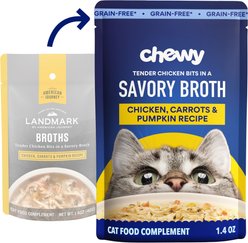 Chewy Made Broths Chicken, Carrots & Pumpkin Recipe Wet Cat Food Complement Pouches, 1.4-oz pouch, case of 16