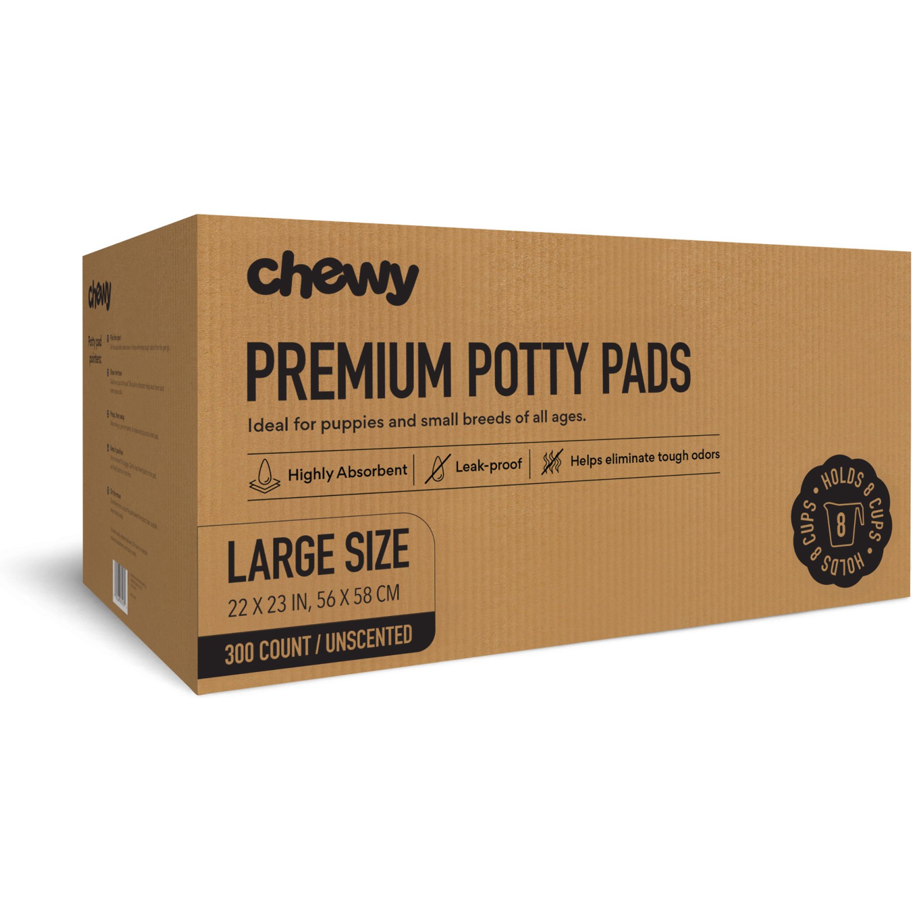 Chewy Made Large Premium Dog Training & Potty Pads (FORMERLY FRISCO), 22 x 23-in, Unscented, 300 count
