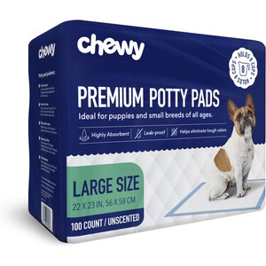 Chewy Made Large Premium Dog Training & Potty Pads (FORMERLY FRISCO), 22 x 23-in, Unscented, 100 count