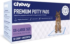 Chewy Made XXL Premium Dog Training & Potty Pads (FORMERLY FRISCO), 27.5 x 44-in, Unscented, 50 count