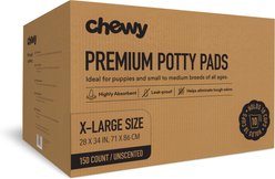 Chewy Made X-Large Premium Dog Training & Potty Pads (FORMERLY FRISCO), 28 x 34-in, Unscented, 150 count