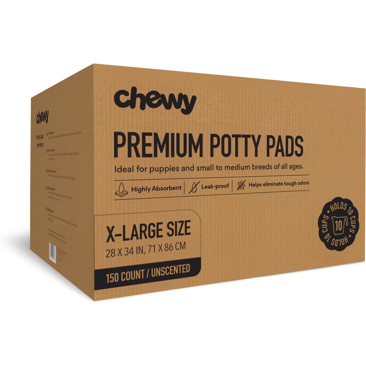 Chewy Made X-Large Premium Dog Training & Potty Pads (FORMERLY FRISCO), 28 x 34-in, Unscented, 150 count