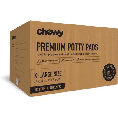 Chewy Made Chewy Made X-Large Premium Dog Training & Potty Pads (FORMERLY FRISCO), 28 x 34-in, Unscented, 150 count
