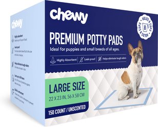 Chewy Made Large Premium Dog Training & Potty Pads (FORMERLY FRISCO), 22 x 23-in, Unscented, 150 count