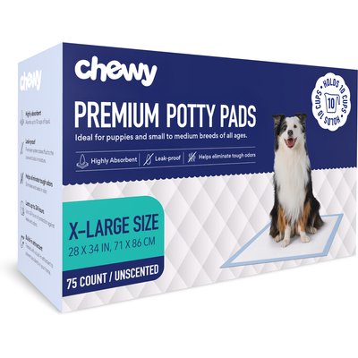 Chewy Made Chewy Made X-Large Premium Dog Training & Potty Pads (FORMERLY FRISCO), 28 x 34-in, Unscented, 75 count