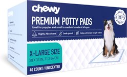Chewy Made X-Large Premium Dog Training & Potty Pads (FORMERLY FRISCO), 28 x 34-in, Unscented, 40 count