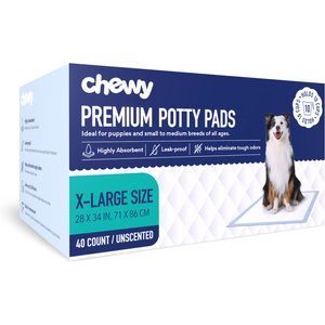 Chewy Made X-Large Premium Dog Training & Potty Pads (FORMERLY FRISCO), 28 x 34-in, Unscented, 40 count