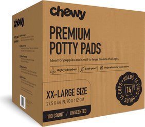 Chewy Made XXL Premium Dog Training & Potty Pads (FORMERLY FRISCO), 27.5 x 44-in, Unscented, 100 count