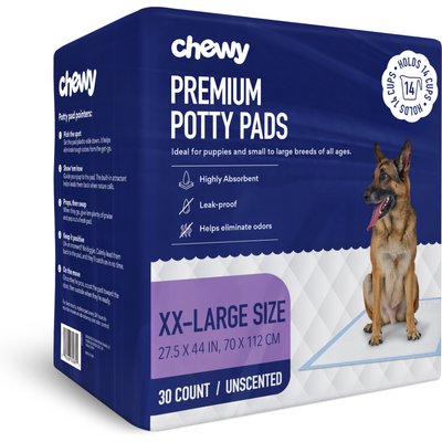 Chewy Made Chewy Made XXL Premium Dog Training & Potty Pads (FORMERLY FRISCO), 27.5 x 44-in, Unscented, 30 count