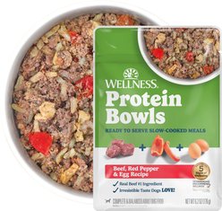Wellness Protein Bowls Adult Wholesome Grains Beef, Red Pepper & Egg Fresh Alternative Dog Food, 6.2-oz pouch, case of 6
