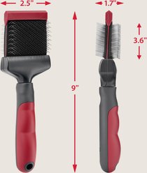 KONG Double-Sided Flexible Dog Slicker Brush, Grey/Red, Large slide 2 of 6