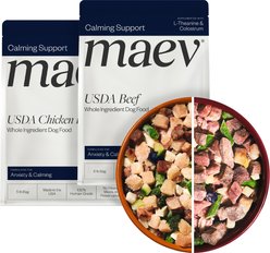 Maev Anxiety & Calming Human-Grade Raw Frozen Beef & Chicken Variety Pack Dog Food, 5-lbs Beef, 5-lbs Chicken