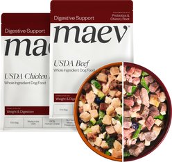 Maev Weight & Digestion Human-Grade Raw Frozen Beef & Chicken Variety Pack Dog Food, 5-lbs Beef, 5-lbs Chicken