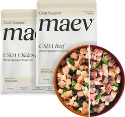Maev Skin & Coat Human-Grade Raw Frozen Beef & Chicken Variety Pack Dog Food, 5-lbs Beef, 5-lbs Chicken