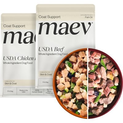 Maev Maev Skin & Coat Human-Grade Raw Frozen Beef & Chicken Variety Pack Dog Food, 10-lbs Beef, 10-lbs Chicken