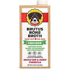 Brutus Broth Chicken Bone Broth Hip & Joint with Glucosamine Dog Food Topper, 32-oz box
