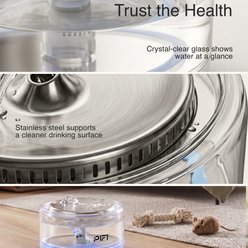 PiFi Sapphire Glass Modern Slim Ultra-Quiet Dog Water Fountain, 4-L slide 2 of 9