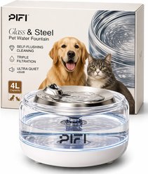 PiFi Sapphire Glass Modern Slim Ultra-Quiet Dog Water Fountain, 4-L slide 1 of 9