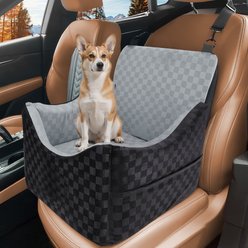 JOEJOY Elevated Dog Automobile Booster Car Seat, Grey, Medium: 19 x 18 x 11-in