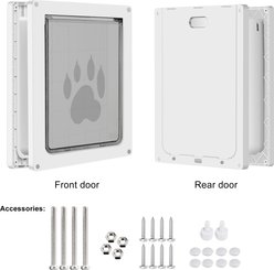 CEESC Interior & Exterior Durable Weatherproof Snap in Closing Panel Included Dog Door, White, Large slide 2 of 7