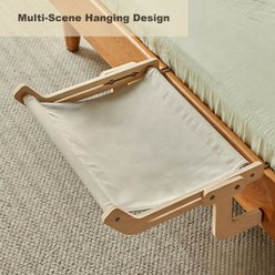 DOPZER Indoor Solid Wood Space-Saving Hanging Elevated Cat Hammock Bed, 18.5 x 15 x 8.3-in, Grey slide 2 of 7