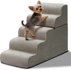 Bencmate 5-Step Non-Slip Removable Washable Cover Indoor Dog Stairs, Grey