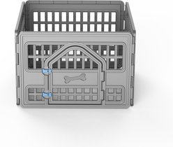 Bencmate Lockable 4 Panel Plastic Free-standing Dog Gate, Grey