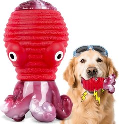 FrienHund Aggressive Chewers Bacon Flavor Nylon & Rubber Tough Chew Dog Toy, Red slide 2 of 8