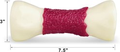 FrienHund Aggressive Chewers Beef Flavor Solid Nylon Chew Bone Dog Toy, Red/White slide 2 of 8