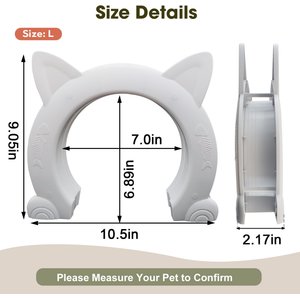 CEESC Durable Indoor Cat Door, White, Large