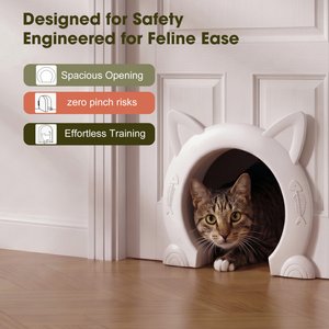 CEESC Durable Indoor Cat Door, White, Large