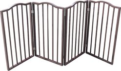 Bencmate Folding Wooden Free-standing Dog Gate, 24 x 72.4-in, Brown