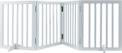 Bencmate 4 Panel Folding Wooden Free-standing Dog Gate, White, 24-in