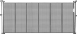 Bencmate Retractable Safety Barrier Easy One Hand Operation Adjustable Mesh Plastic Free-standing Dog Gate, Grey, 34-in