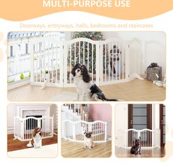 Bencmate 4 Panel Folding Wooden Free-standing Dog Gate, White, 27.6-in slide 2 of 8