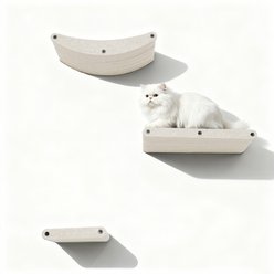 Bencmate Polypropylene Cat Wall Shelves, Beige