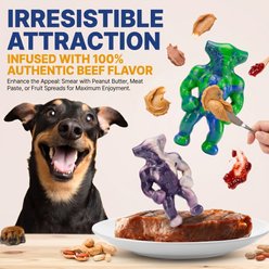 FrienHund Alien Buddies Beef Flavor Tough Nylon Chew Dog Toy, Green/Purple, 2 count slide 2 of 8