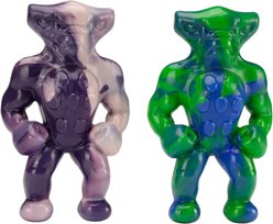 FrienHund Alien Buddies Beef Flavor Tough Nylon Chew Dog Toy, Green/Purple, 2 count