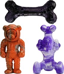 FrienHund Beef Flavor Tough Nylon Dog Chew Toy, Purple/Blue/Orange, 3 count
