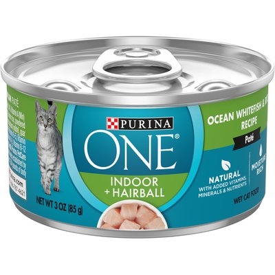 Purina ONE Purina ONE Indoor Advantage High Protein Ocean Whitefish & Rice Wet Cat Food, 3-oz can, case of 12