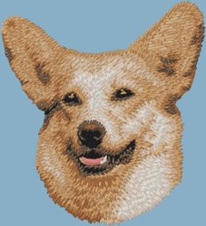 Teddy the Dog Pembroke Welsh Corgi Embroidered Classic Tee, Blue Breeze, XXX-Large slide 2 of 2